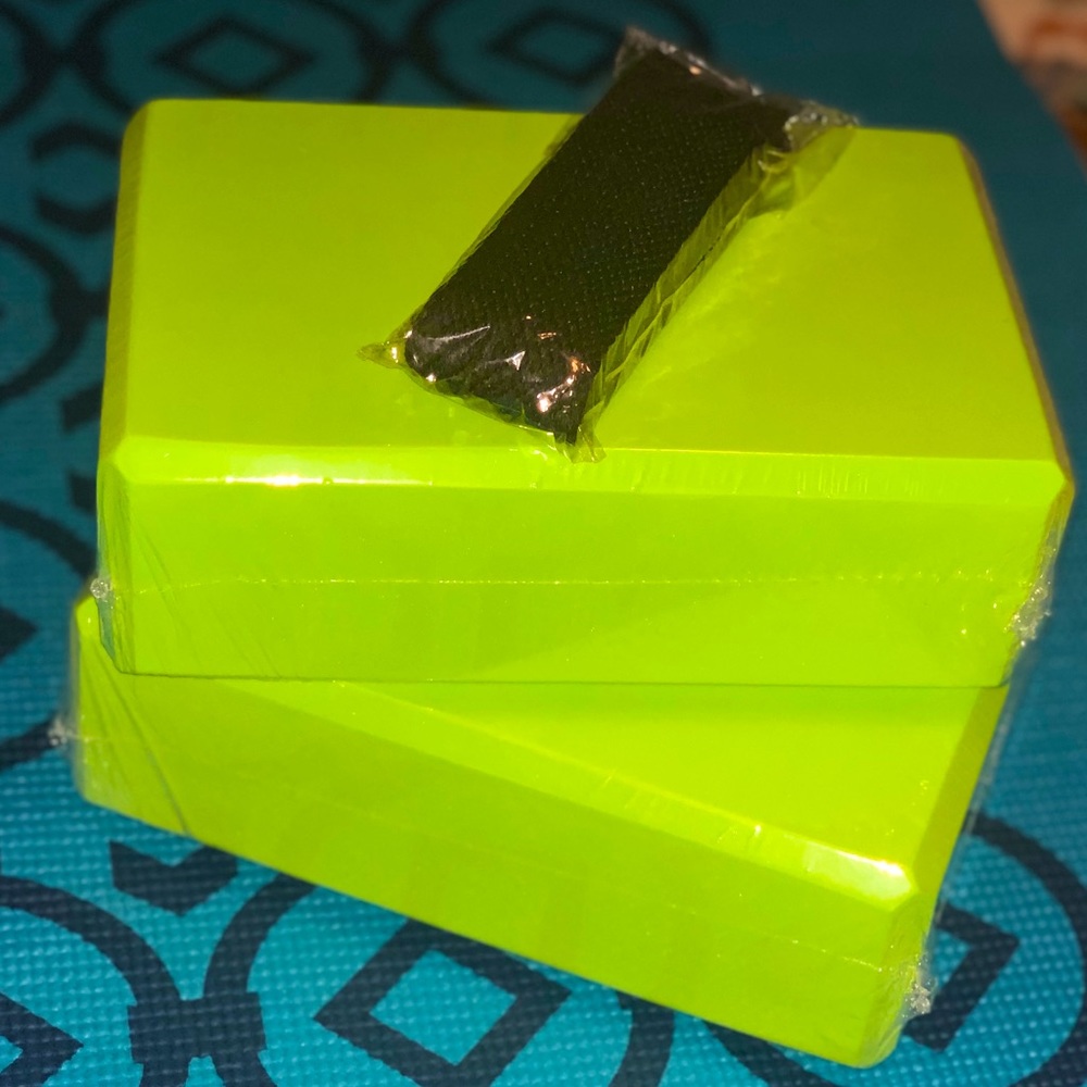Yoga blocks and strap